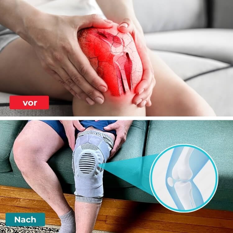 SWZEC Noreliie Aktivlife Kompressions-Kniebandage bei Knieschmerzen und Arthrose Schmerzen(1 Stück Grau,XL(75-95kg))