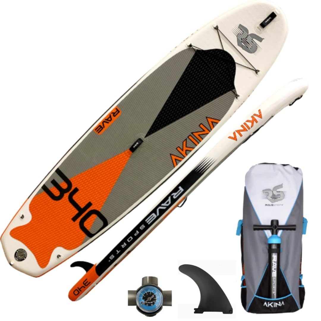 RAVE Sports Inflatable Stand Up Paddle Board, Akina Monarch Orange, 11'2