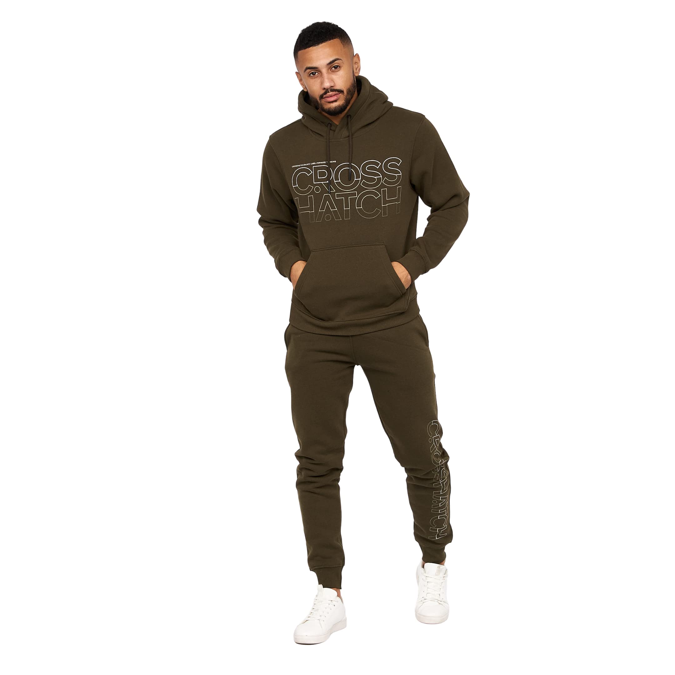 CrosshatchMens Tracksuit Set with Hooded Jacket Jogging Tops Bottoms Tracksuit Set with Pockets Size from S,M,L,XL,XXL By Clothing247