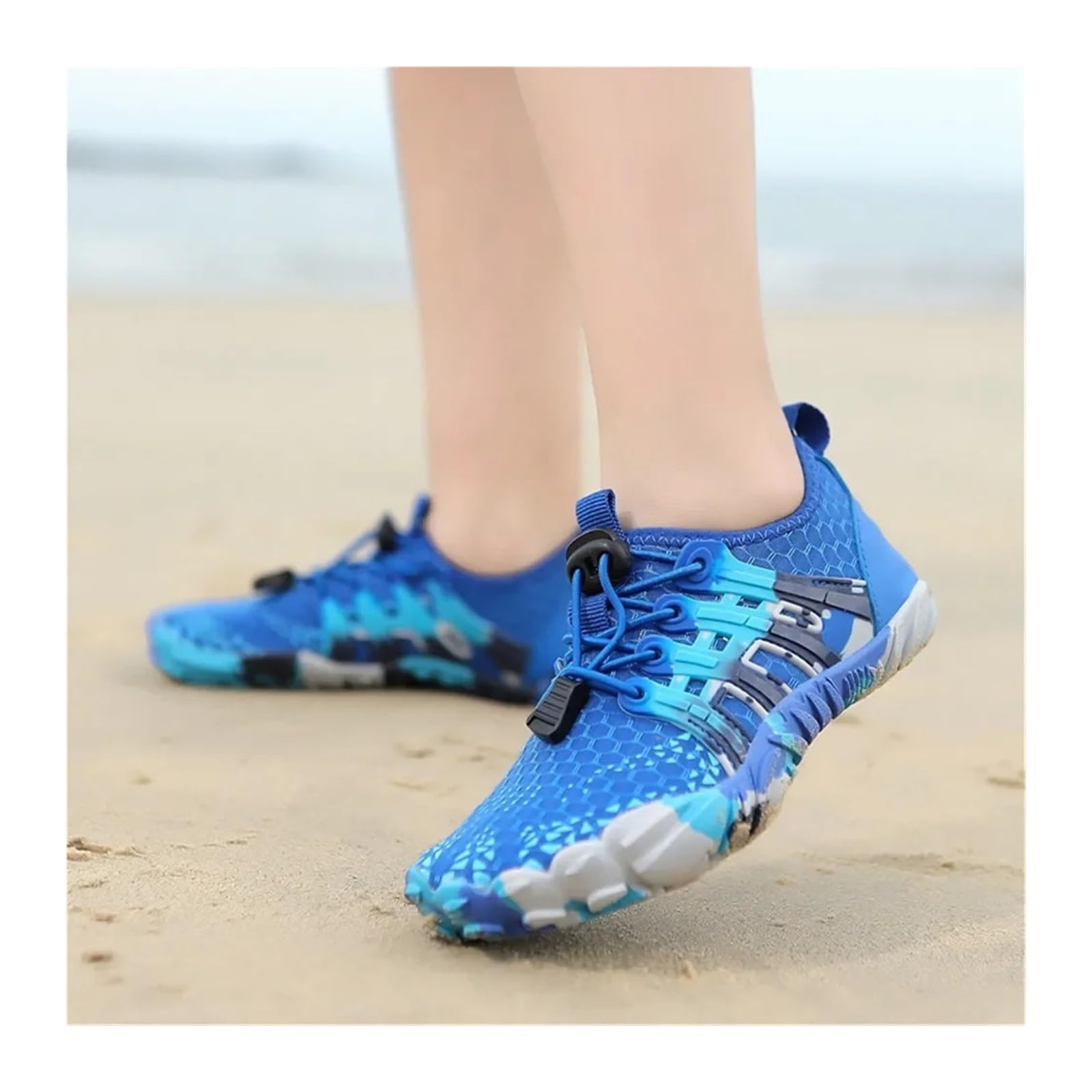 Zapatos de Agua Zapatos Acuáticos De Verano For Playa, Cinco Dedos, Descalzos, For Nadar, Zapatillas Acuáticas Coloridas, Zapatillas De Río Junto Al Mar, Zapatillas De Agua(Blue,36)
