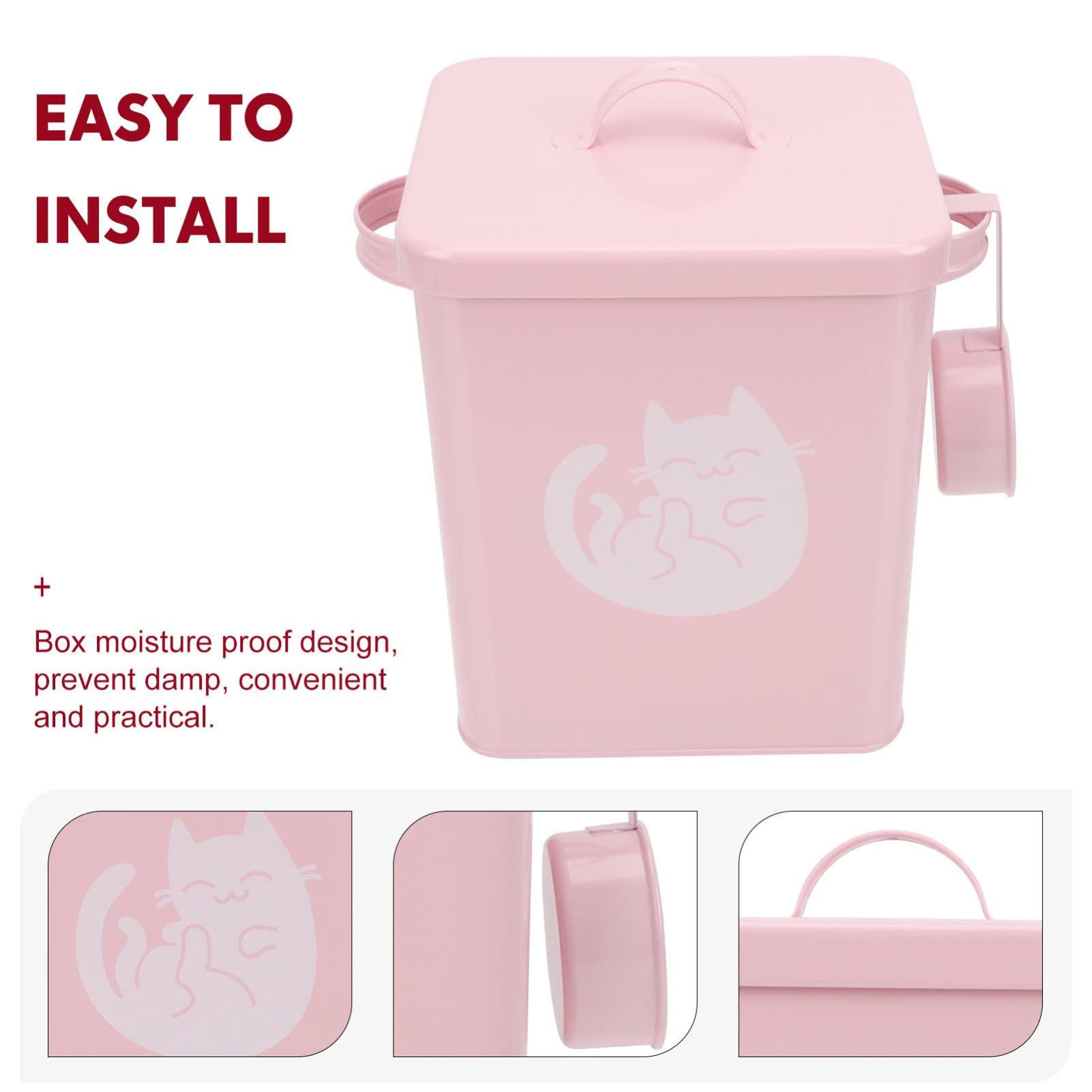 Happyyami 2juegos Contenedor De Almacenamiento De Comida Para Gatos y Caja Para Alimentos Diseño Cubierto y Resistente Para Cocina y Familiar