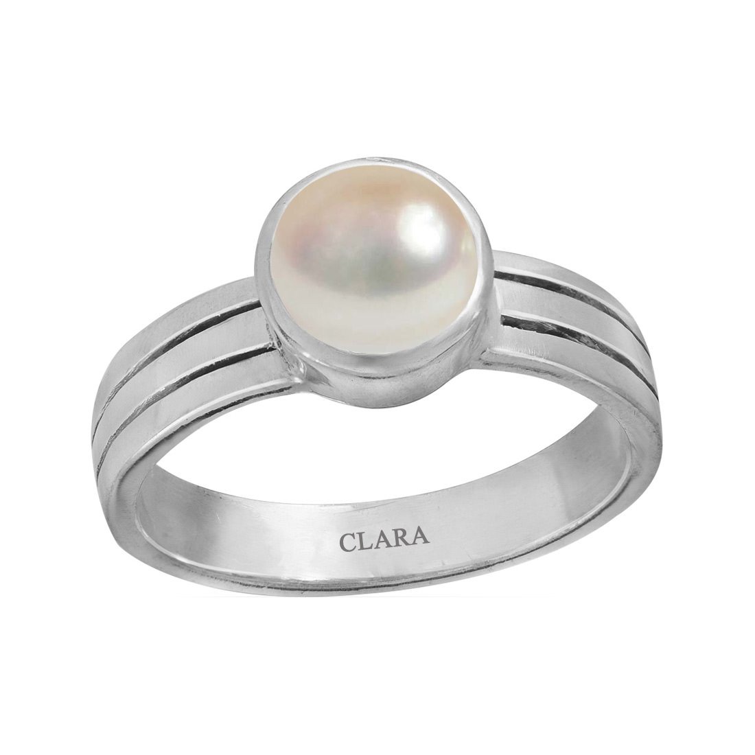 Certified Pearl (Moti) 7.5cts or 8.25ratti Stunning Silver Ring for Men and Women-image-10