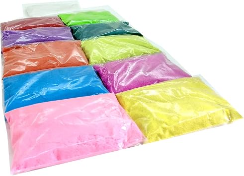 SHRIYA Rangoli Sand Powder Well Mixed Rangoli Art During Diwali Navratri Pongal Poojas and FestivalsMulticolor 100 gm x 10 Colours White Color 100 Gr