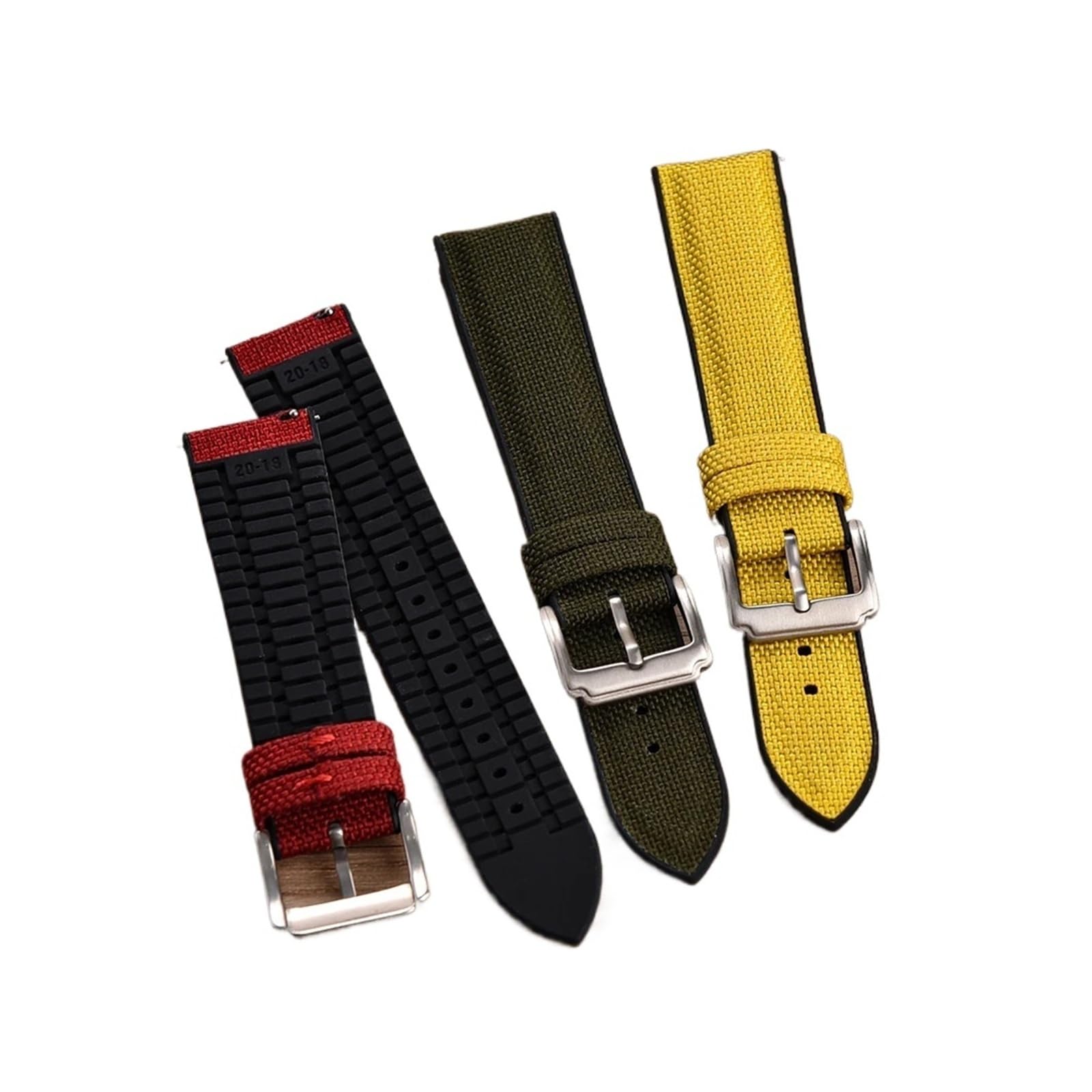 HuanJ Uhrenarmbänder Aus Segeltuch Und Gummi Mit Schnellverschluss, Wasserdicht, 18 Mm, 19 Mm, 20 Mm, 21 Mm, 22 Mm, Canvas-Nylon-Armband