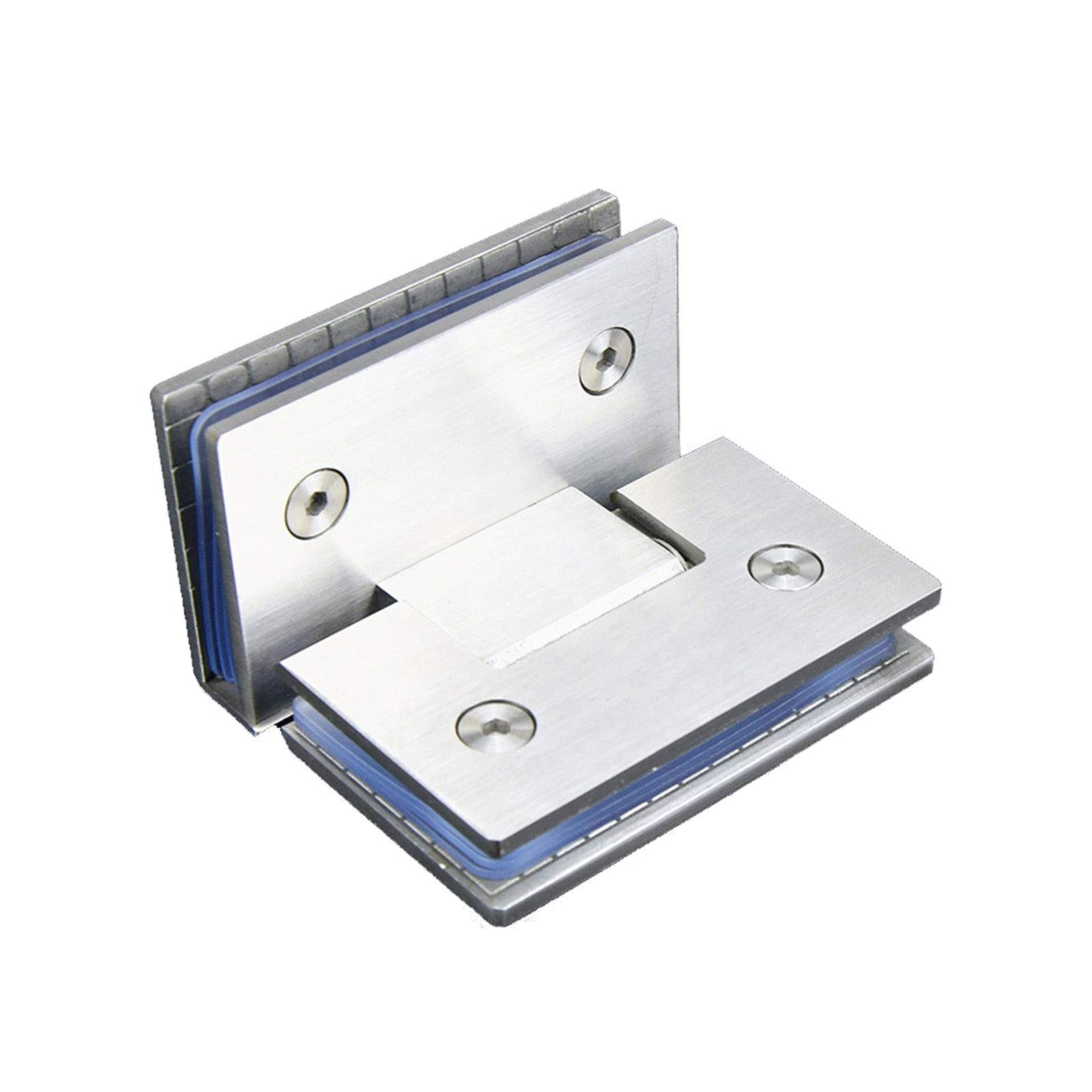 Shundeed One Color Bathroom Door Hinge Double Page Bilateral Folding Frameless Glass Door Clip Shower Room Hinge Suitable Thickness 6-12Mm, 90 Degrees Open