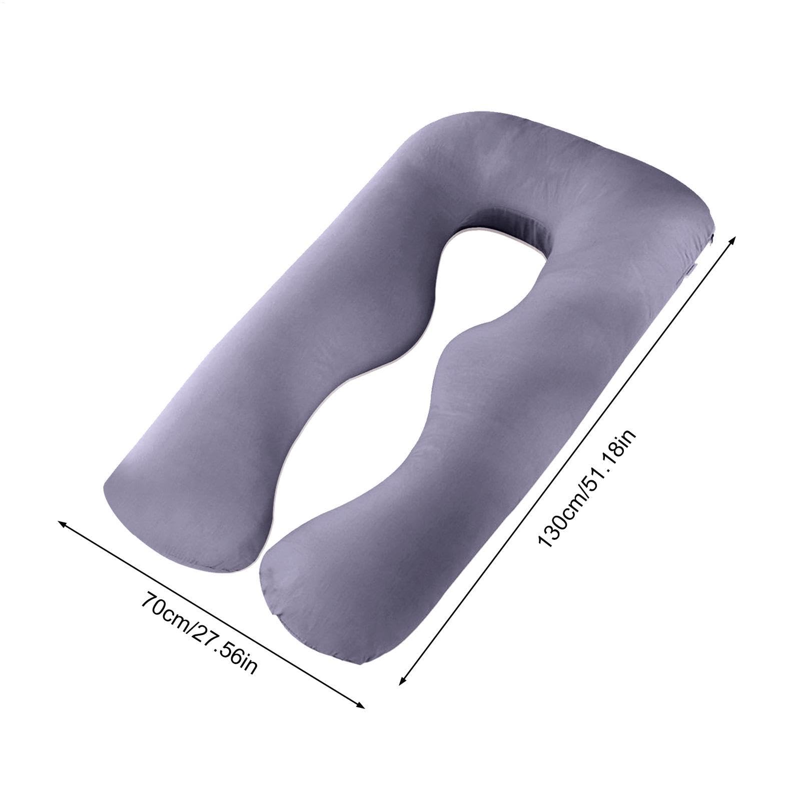 Almohada de cuerpo entero de algodón/terciopelo , almohada para dormir de lado – Almohada de maternidad en forma de U para adultos | Almohada para embarazadas, cojín de apoyo extraíble,
