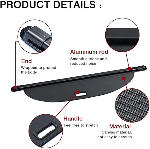 Miniatura 375 de Powerty Cubierta de Carga para Accesorios Kia Sportage 2023-2025 2026, Textura de Lona Cubierta Retráctil para Maletero Trasero de Carga de Equipaje