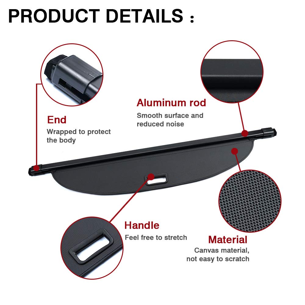 Retractable Trunk Cargo Cover For Buick Envision 2021-2025 - UV Protection, ABS Flannel Cover, Easy Install, Blocks Sun & Keeps Items Hidden