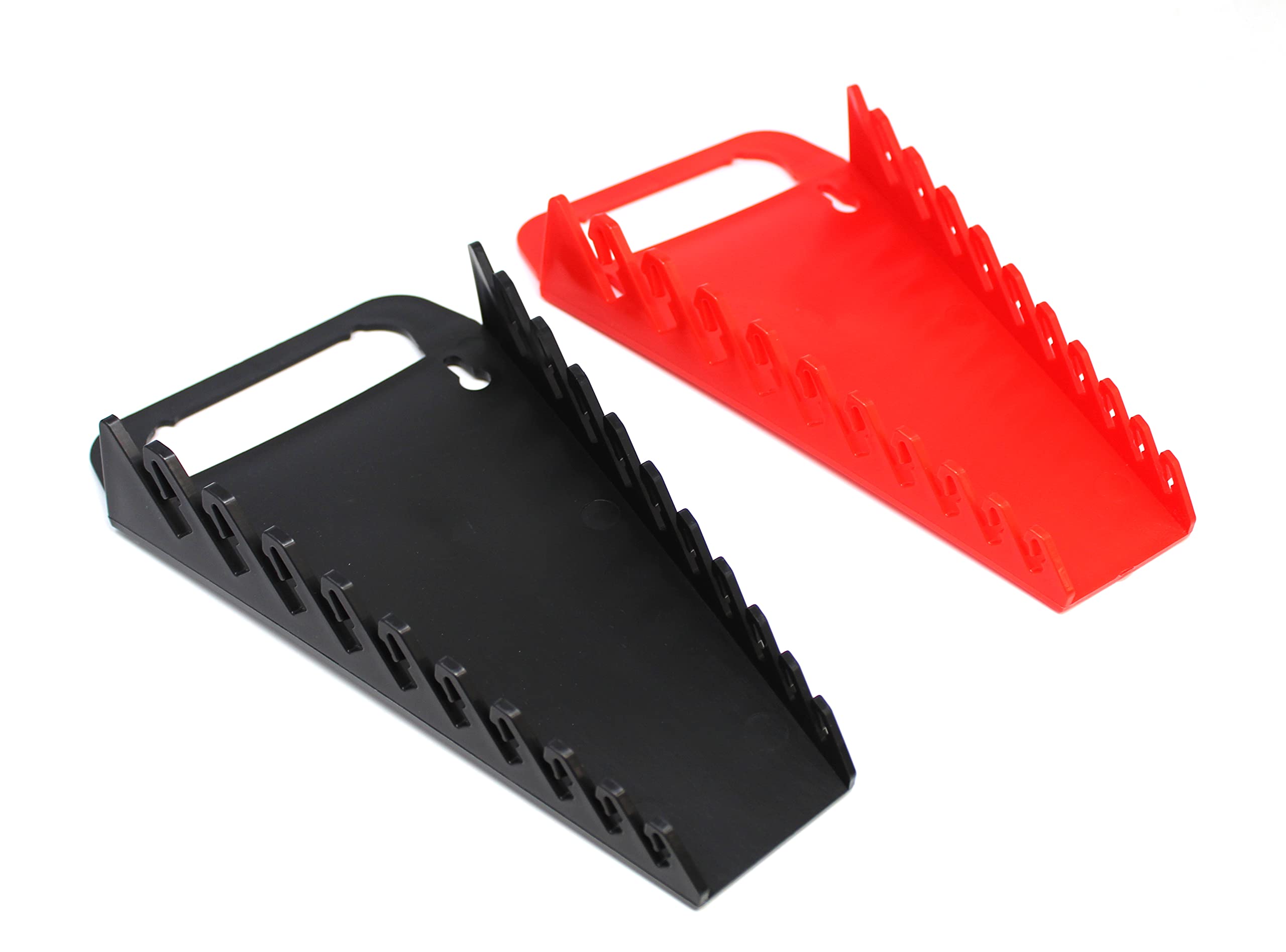 Photo 1 of 10-Tool Gripper Wrench Organizer Tray Kit - 2 Plastic Portable Gripper Tray Holders (2 Piece Kit, Black & Red)