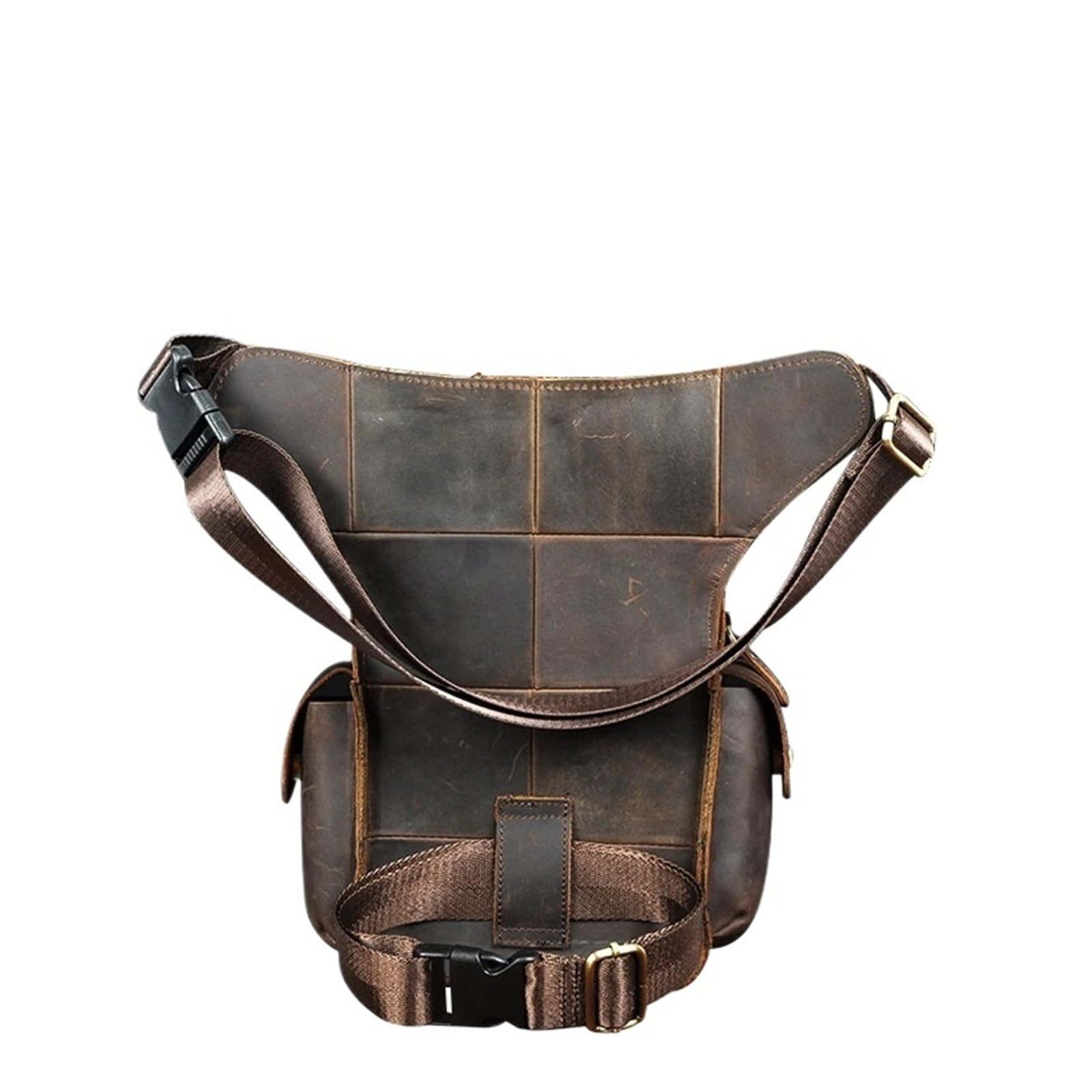Marsupio Da Gamba Borsa a tracolla multifunzione da uomo in pelle con design, organizer da cintura, marsupio, borsa a gamba cadente(Burgundy)