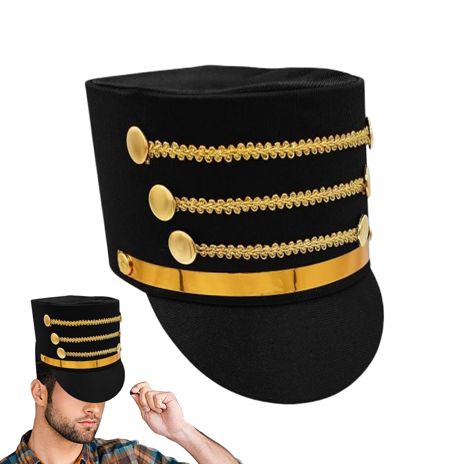Adult Nutcracker Hats, Nutcracker Drum Major Hat Halloween Adult Cosplay Toy Soldier Hat for Performance, Gathering, Stage Show