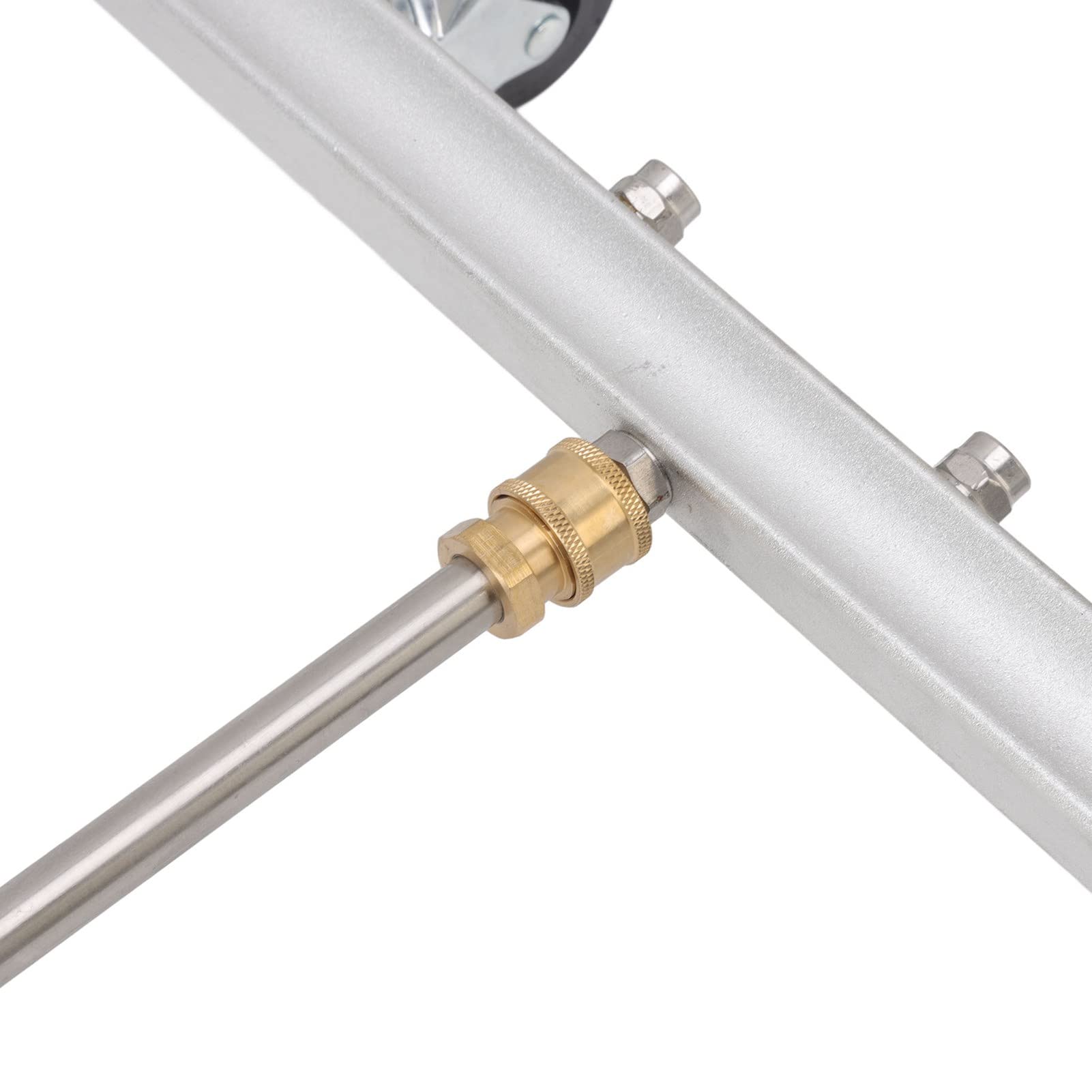 Limpiador de Chasis de Lavadora a Presión, Escoba de Agua Profesional para Debajo del Coche con 2 Rodillos, Conector Rápido de 1/4, 4 Boquillas, Lavadora Debajo del Coche para