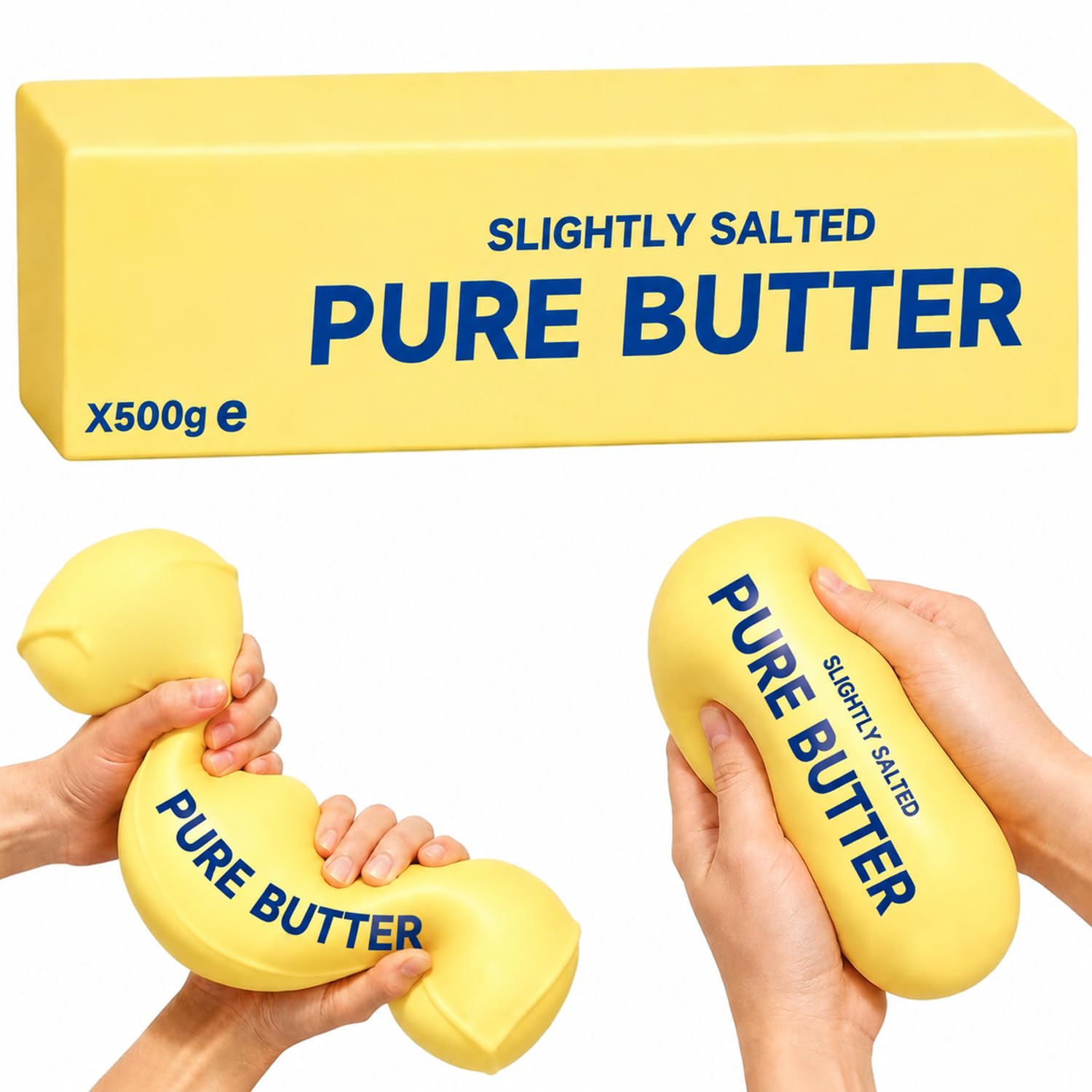 9.5 Inch Big Butter Squishy, Squeeze Butter Toy, Butter Squishy Giant, Butter Stick Squishy Stress Toy,Squishies Slow Rebound Cute Butter Squeeze Stress Balls for Kids Adults Office Home