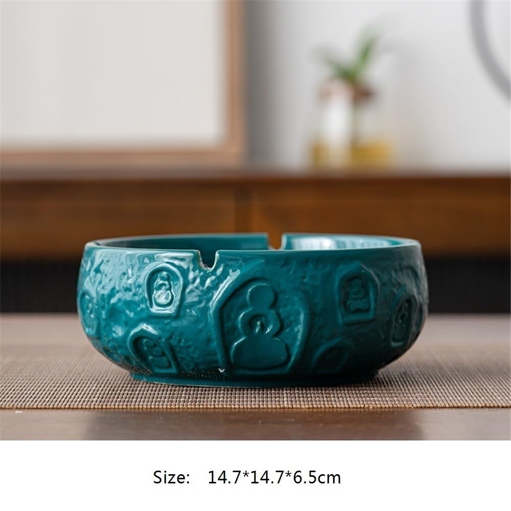 Popielniczki do papierosów Ceramiczna popielniczka z pokrywką do dekoracji biurka w domu(Czarny)