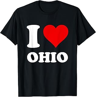 Red Heart I Love Ohio T-Shirt
