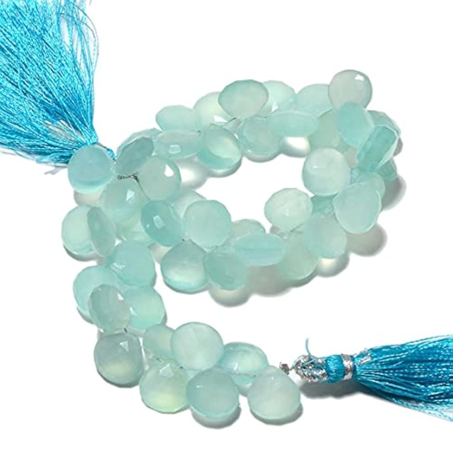 Chalcedony Beads en forme de coeur LKBEADS pierres gemmes facettées 11mm pour création bijoux DIY