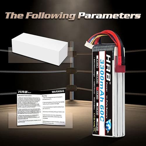 Miniatura 6 de HRB 4S 148v 3300mAh 60C Lipo batería con enchufe T para RC helicóptero avión barco Quadcopter
