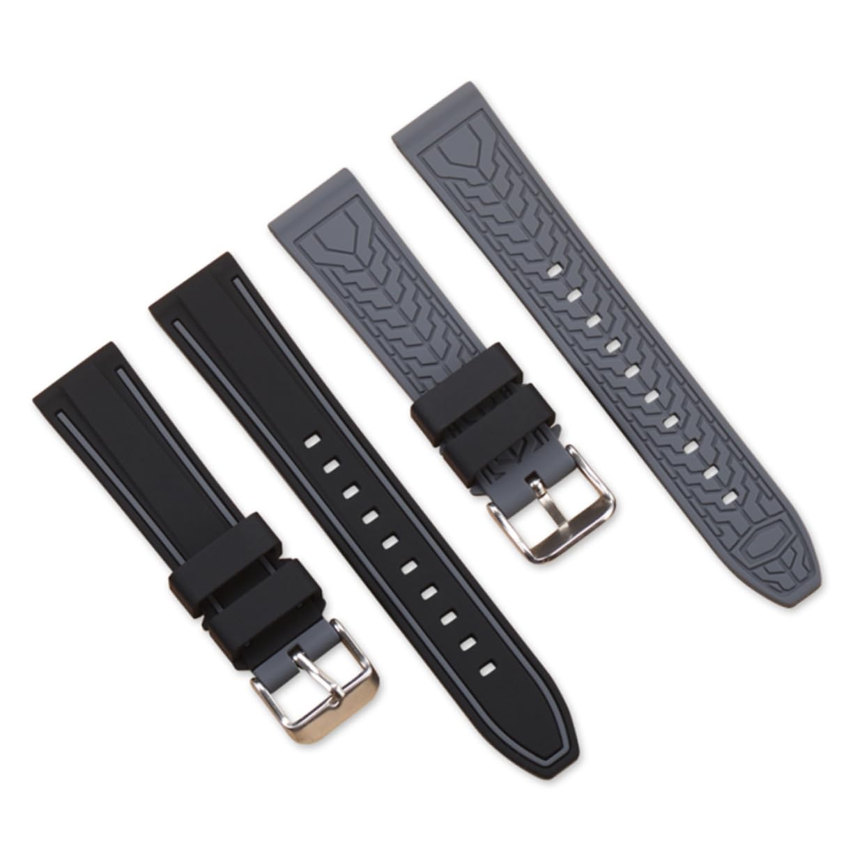 FRCOLOR Dichromatic Silicone Watch Band Replacement Strap for Black and Gray Smartwatch Band Comfortable and Stylish Accessory for
