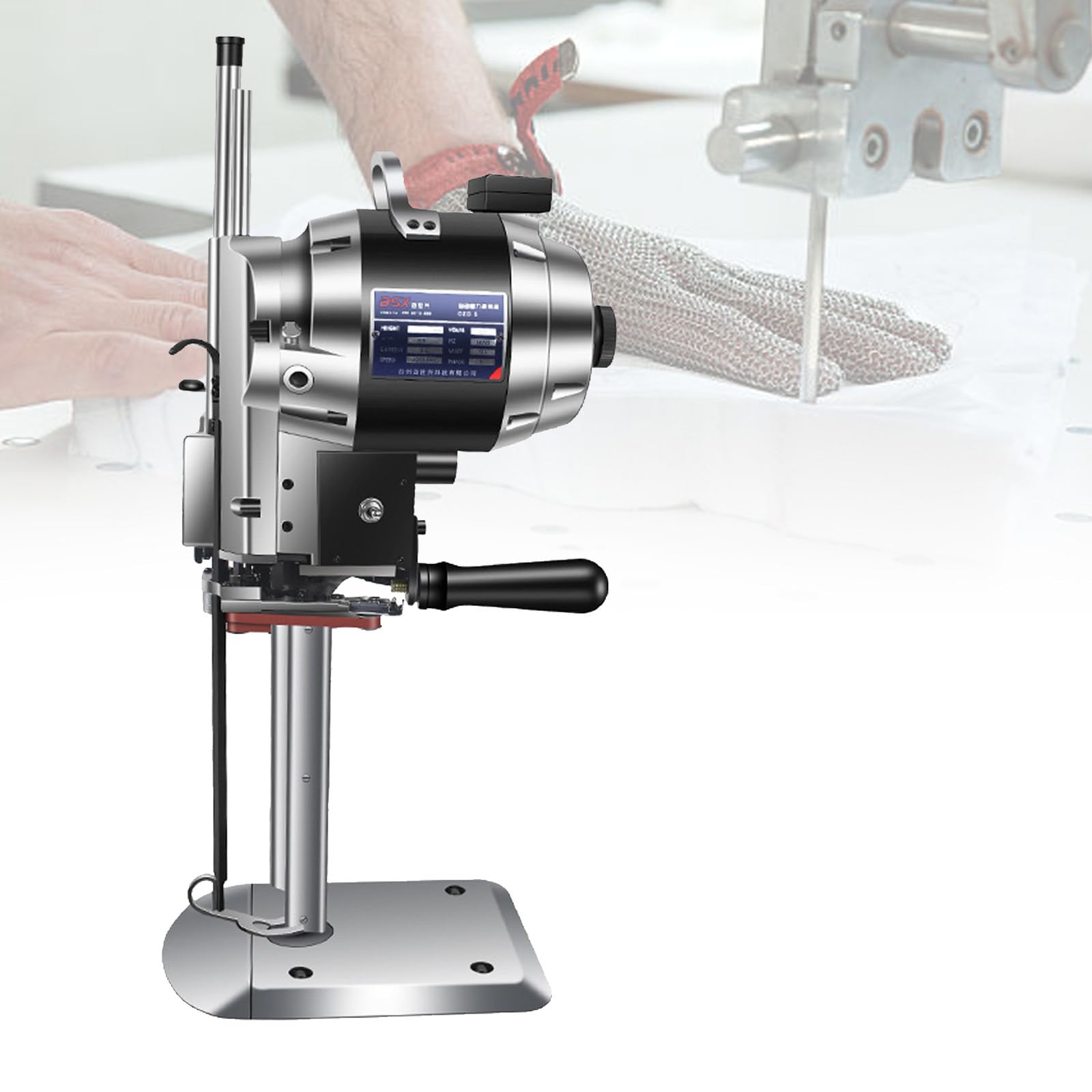Taglierina Industriale per Tessuti Ad Affilatura Automatica, Utensile per Il Taglio di Tessuti A Lama Dritta Verticale, per Tappeti in Pelle, Tappeti in Pelle E Cartone,8inches
