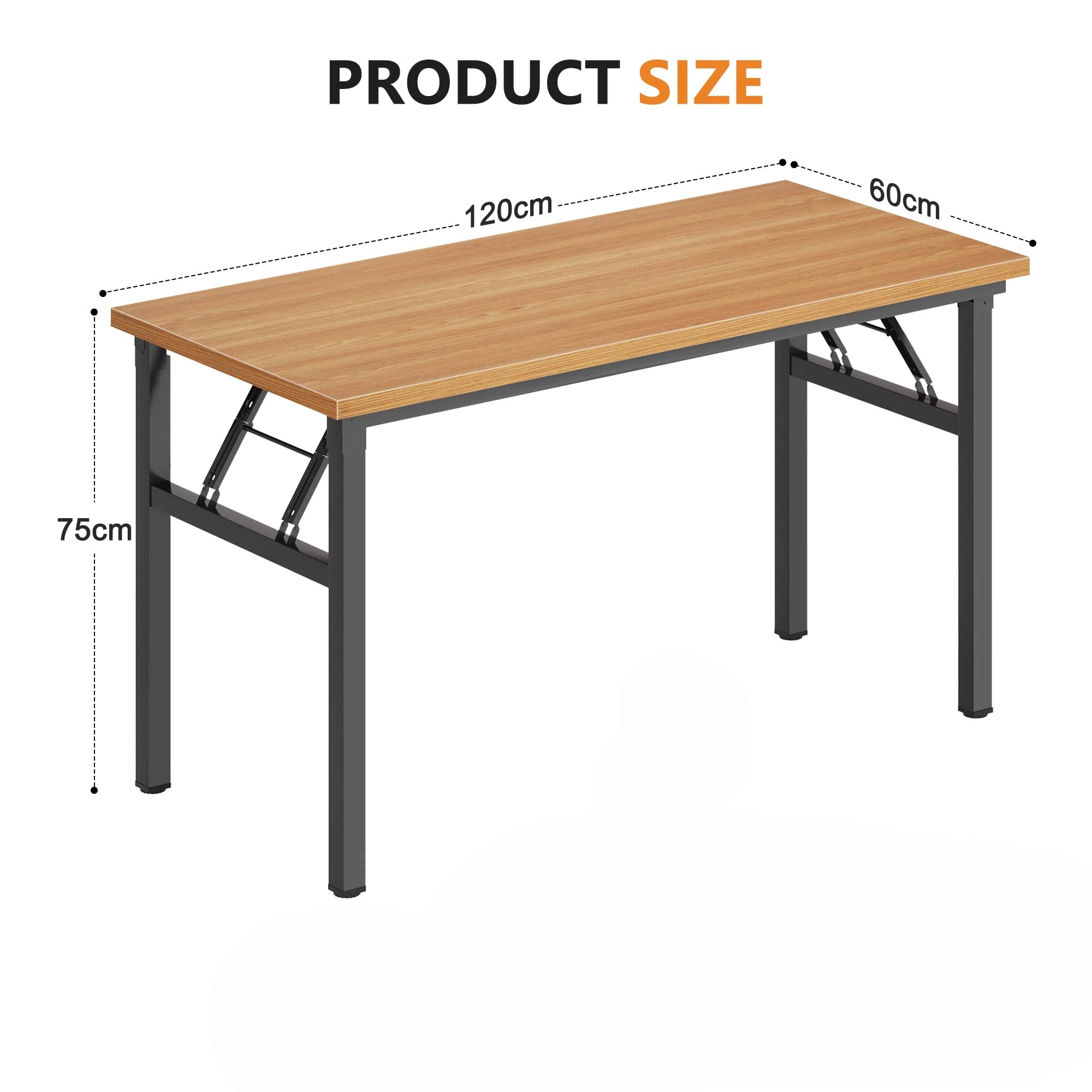 SogesHome Klapptisch Computertisch 120 x 60 x 75 cm PC Tisch Schreibtisch Bürotisch Büroarbeitsplatz für Home Office Verwendung Schreibtisch Esstisch Konferenztisch