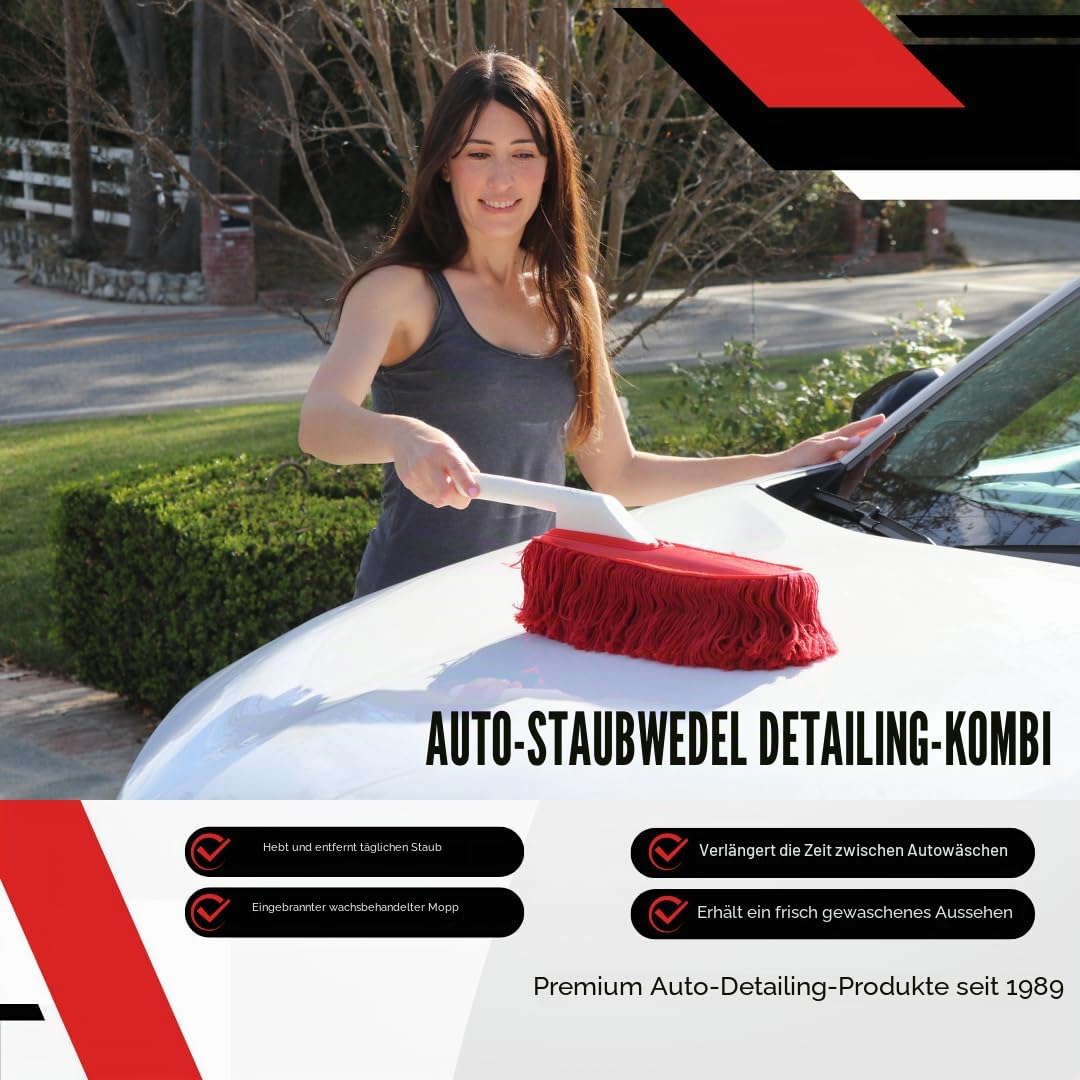 California Car Duster The Original Detailing Kit mit Kunststoffgriff, Modellnummer: 62445, Rot