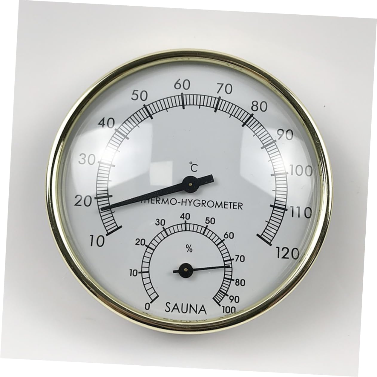 UPKOCH 3 Pezzi termometro miniigrotermografo misuratore analogico temperatura umidità misuratore di umidità e temperatura igrotermografo analogico Golden