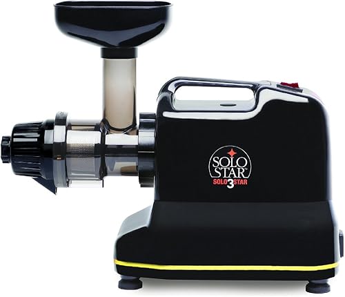 Tribest - Exprimidor horizontal de cromo, para masticar lentamente, color negro