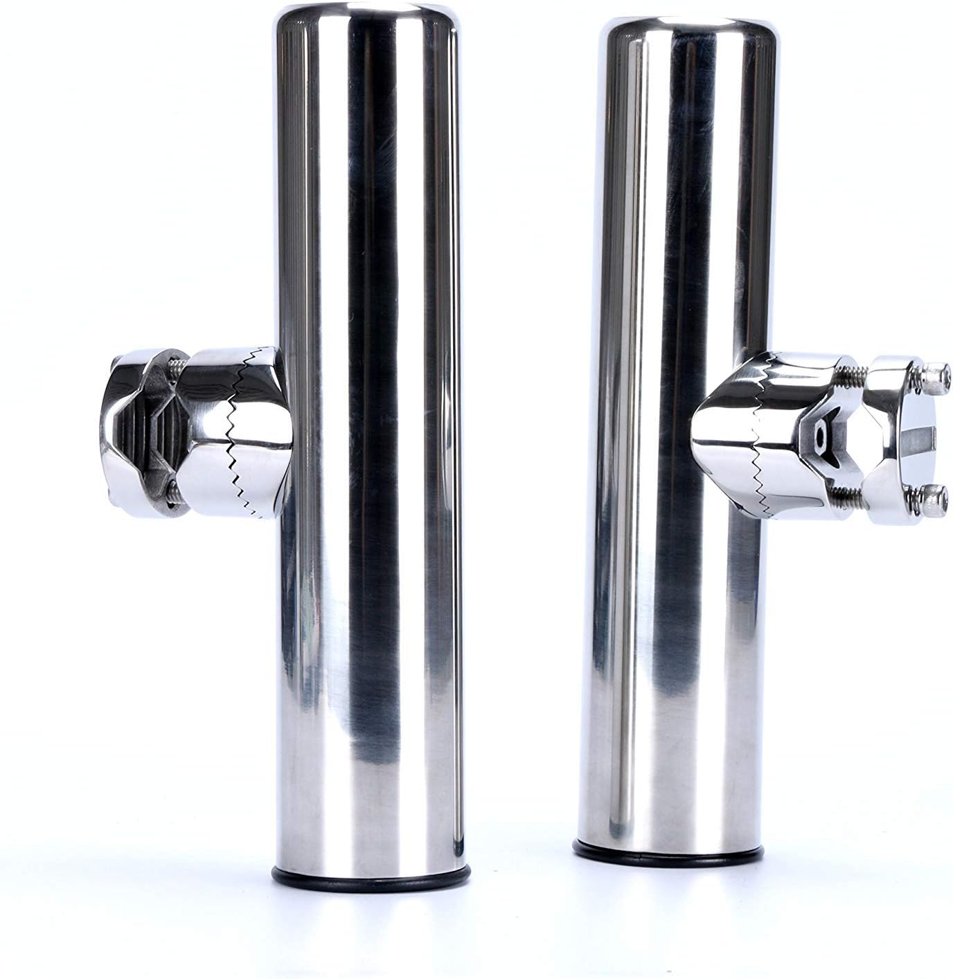 Amarine Made Boat Rod Holders Clamp Stainless Steel Rod Holders Clamp on Fishing Rod Holder for Rails 22mm (7/8") to 25mm (1") diam (2 PCS)