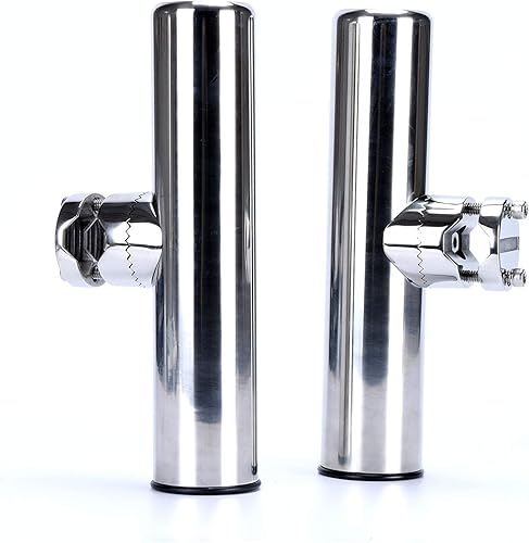 Miniatura 2 de Amarine Made Abrazadera de acero inoxidable para cañas de barco, soporte de caña de pescar para rieles de 0.866 in (78 pulgadas) a 0.984 in (1