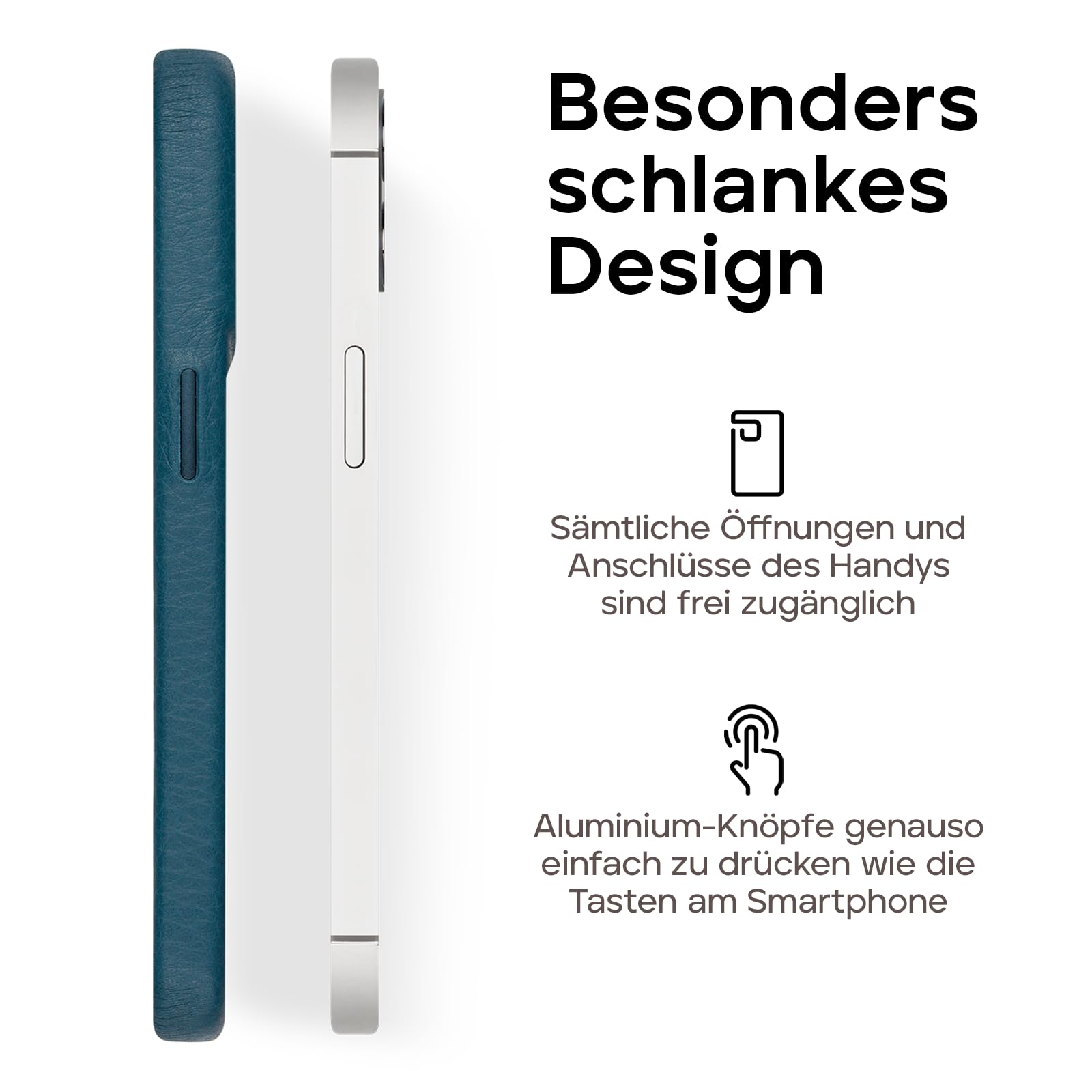 wiiuka Handykette skiin LOOP Hülle für iPhone 15 Pro Max, Handyhülle / Kette, Handgefertigt