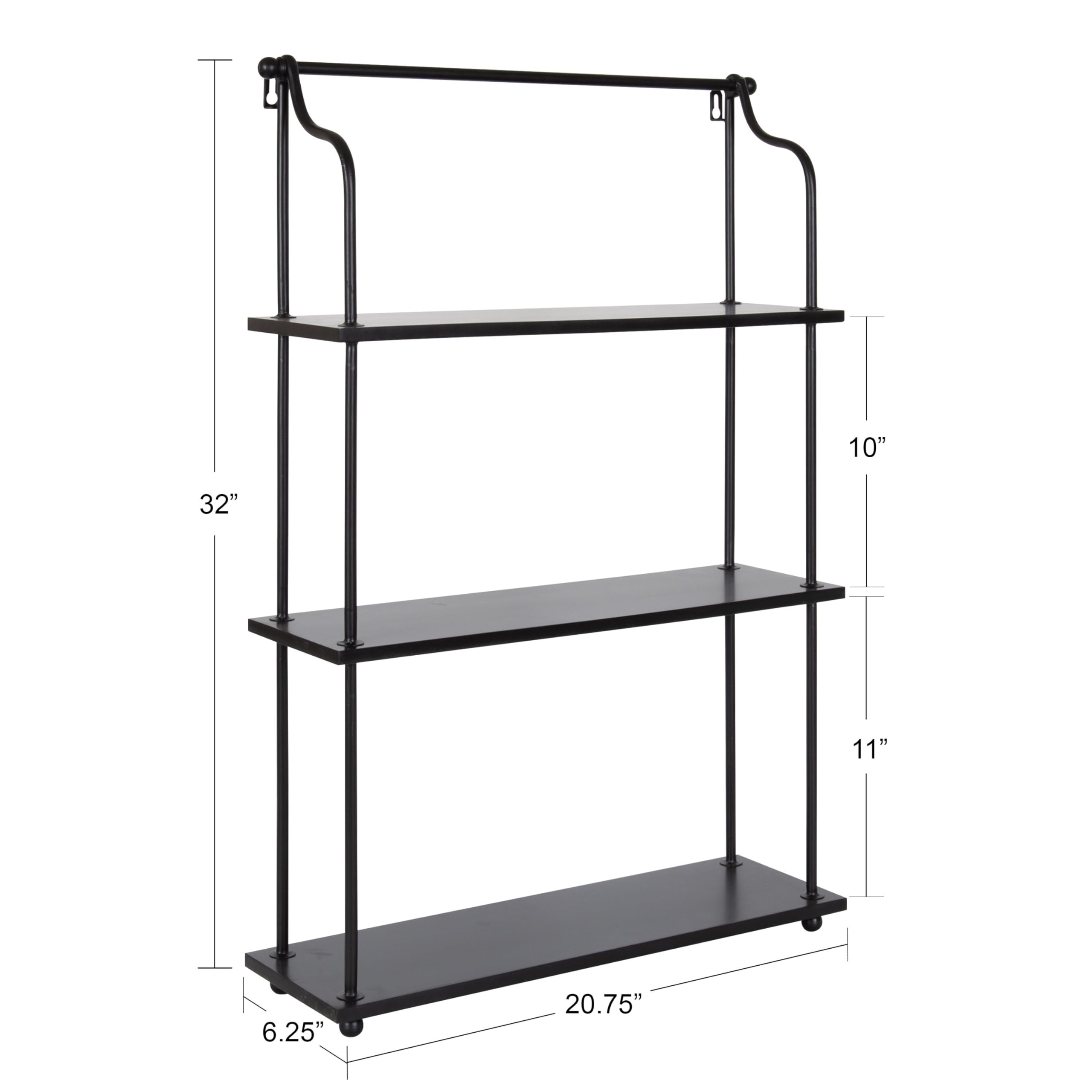 Amazon.com: Kate and Laurel Walters Modern 3-Tier Hanging Shelf