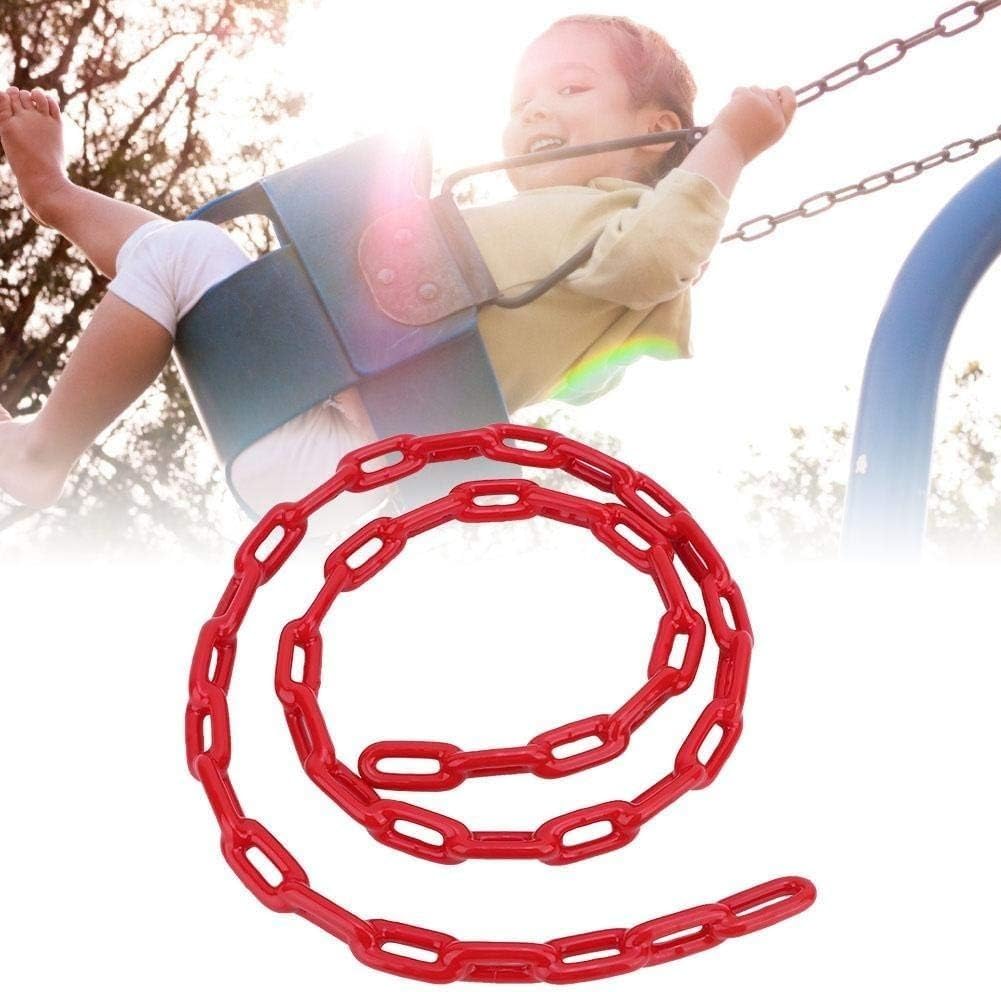 REZNOR Heavy Duty Thermoplastic Coated Metal Link Chain Set for Hammock Swing Indoor Outdoor (Red, 1.5 Meter) 3