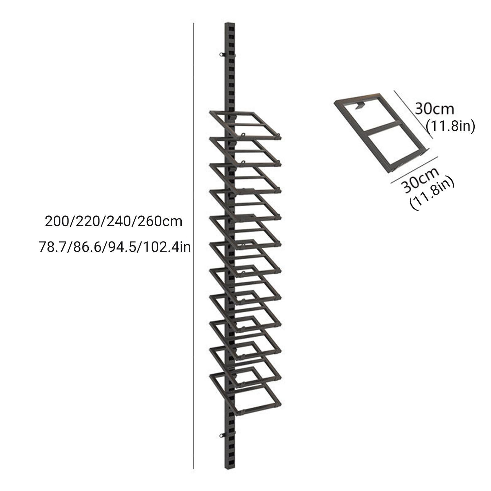 Espositore da parete a 11 ripiani, in metallo resistente, con slot regolabili per showroom e vendita al dettaglio, nero, 200 cm / 78.7in, perfetto per campioni ed esposizioni
