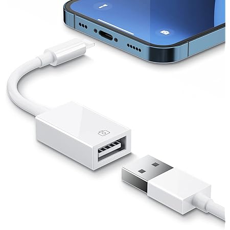 Lightn-ing auf USB Kamera Adapter, USB 3.0 Buchse OTG Daten Sync Kabel Adapter Kompatibel mit iPhone/i-Pad, Support Hubs, MIDI Keyboard, Maus, Kartenleser, USB Ethernet Adapter, iOS 9.2 bis 13 (Weiß)