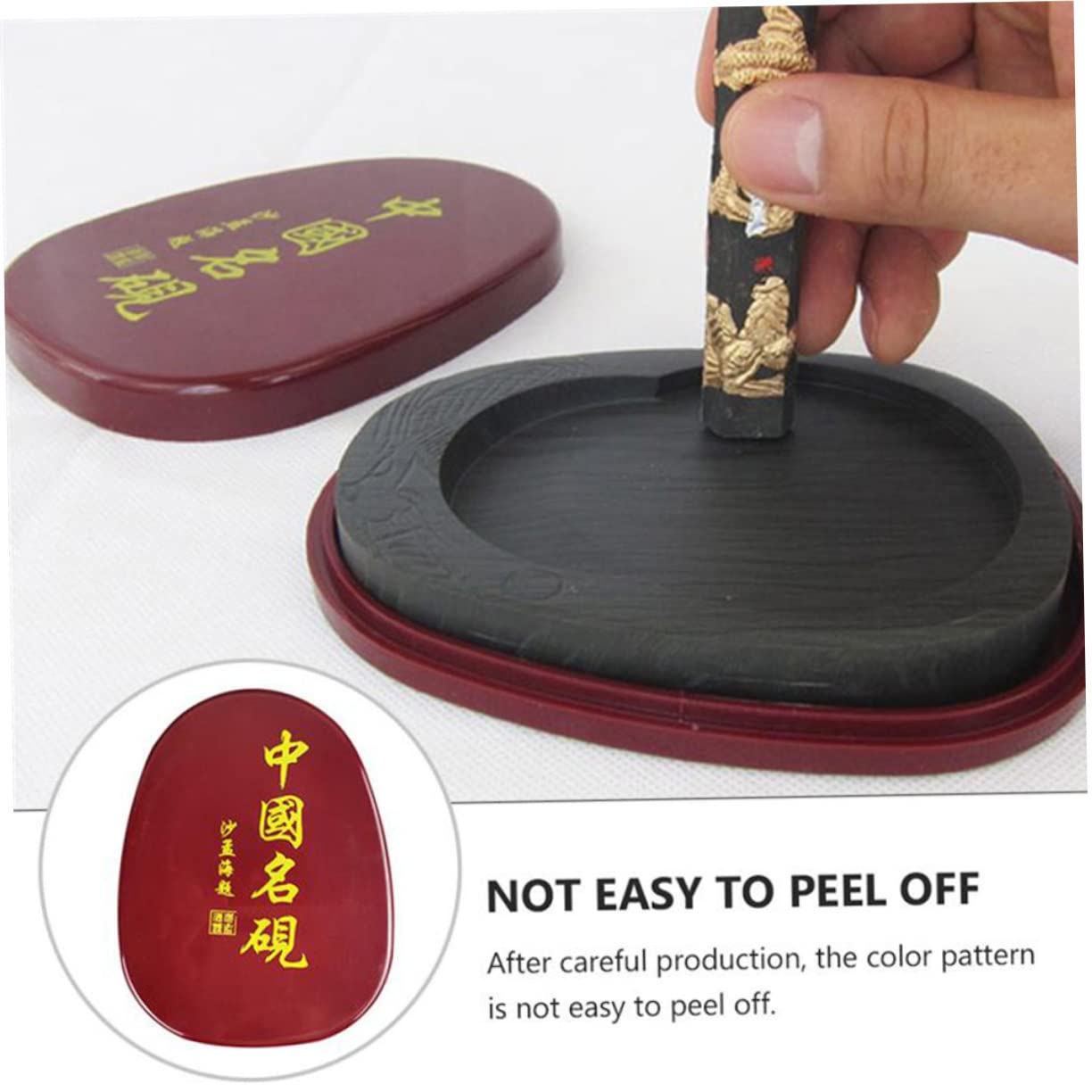 Suministros de Caligrafía y Suministro de Molienda de Tinta para Recipiente para Tinta de Pintura en Piedra Natural Tapa Adecuado para Caligrafía China Pintura Tradicional