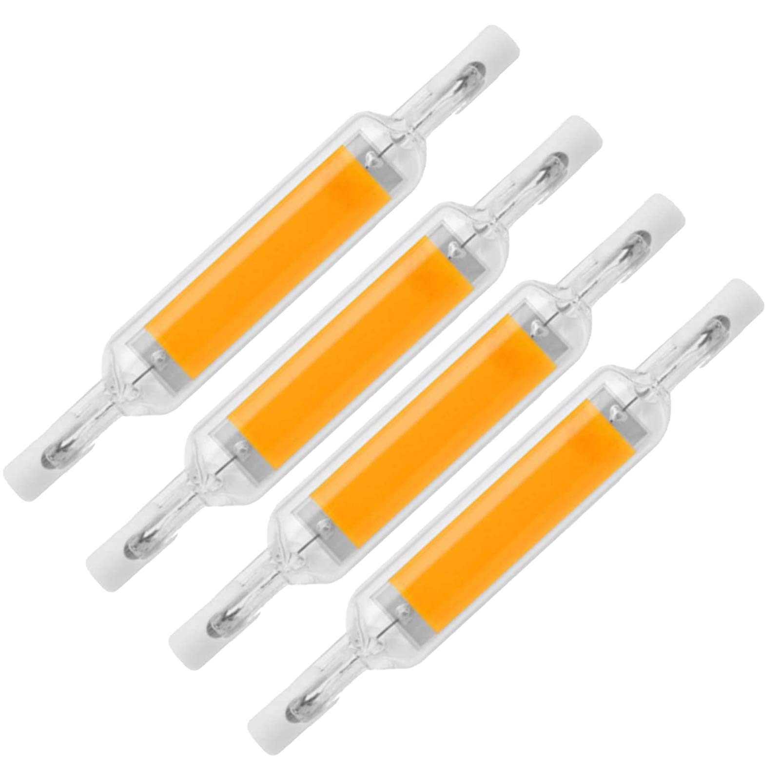 UYBAG R7s Led Bulb 4 Pcs 10W 78MM 110-140V Warm White 2700-3000K Dimmable COB Led R7s Lamp Double-Ended Base J78 Linear 360 Degree Tube Light Bulbs Replace 100W Halogen Lamp