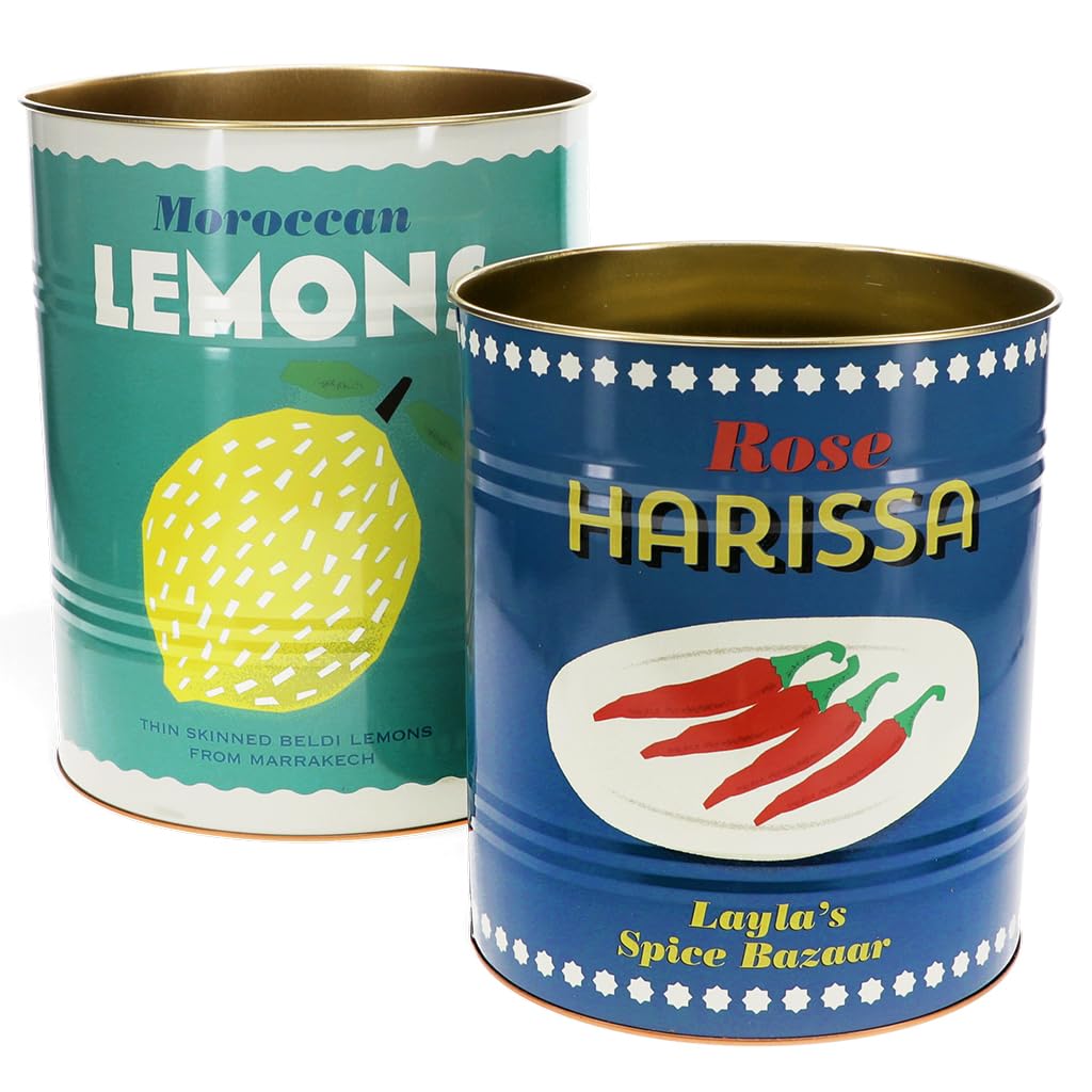 Rex LondonXL Lemons and Harissa storage tins (set of 2)