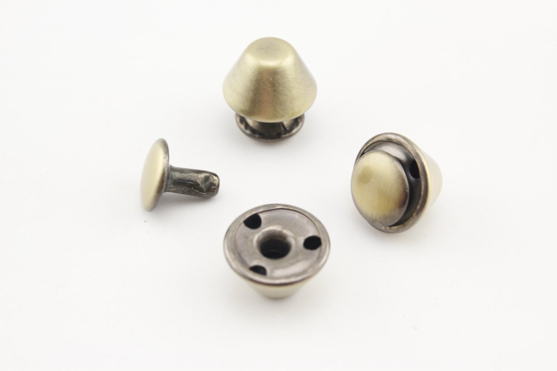 Anti Bronze, 12mm Barrel Riveted Purse feet,Purse feet Rivets Spike Rivet Studs Spots Leather Rivet for Bag Making, Clothing, Shoes. 30 Sets per lot G4