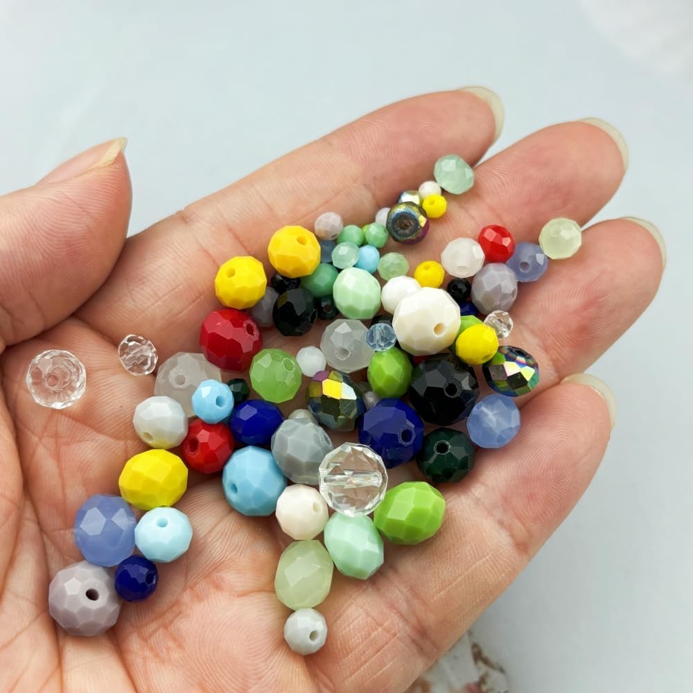 100pcs 8mm Crystal Glass Beads Faceted Rondelle Glass Spacer Beads for Bracelets Necklace Pendants Earrings Key Chains Jewelry Making(Red Porcelain) - Image 3