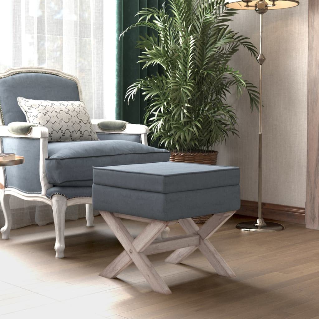 Tabouret de rangement velours gris foncé banc coffre de rangement salon