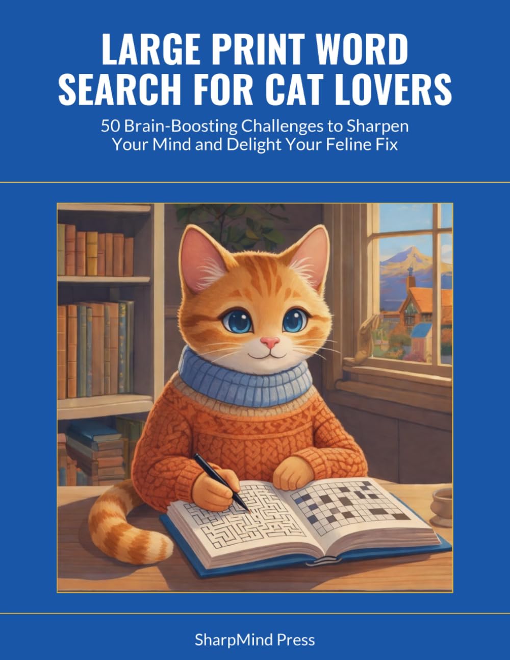 Large Print Word Search for Cat Lovers: 50 Brain-Boosting Challenges to Sharpen Your Mind and Delight Your Feline Fix