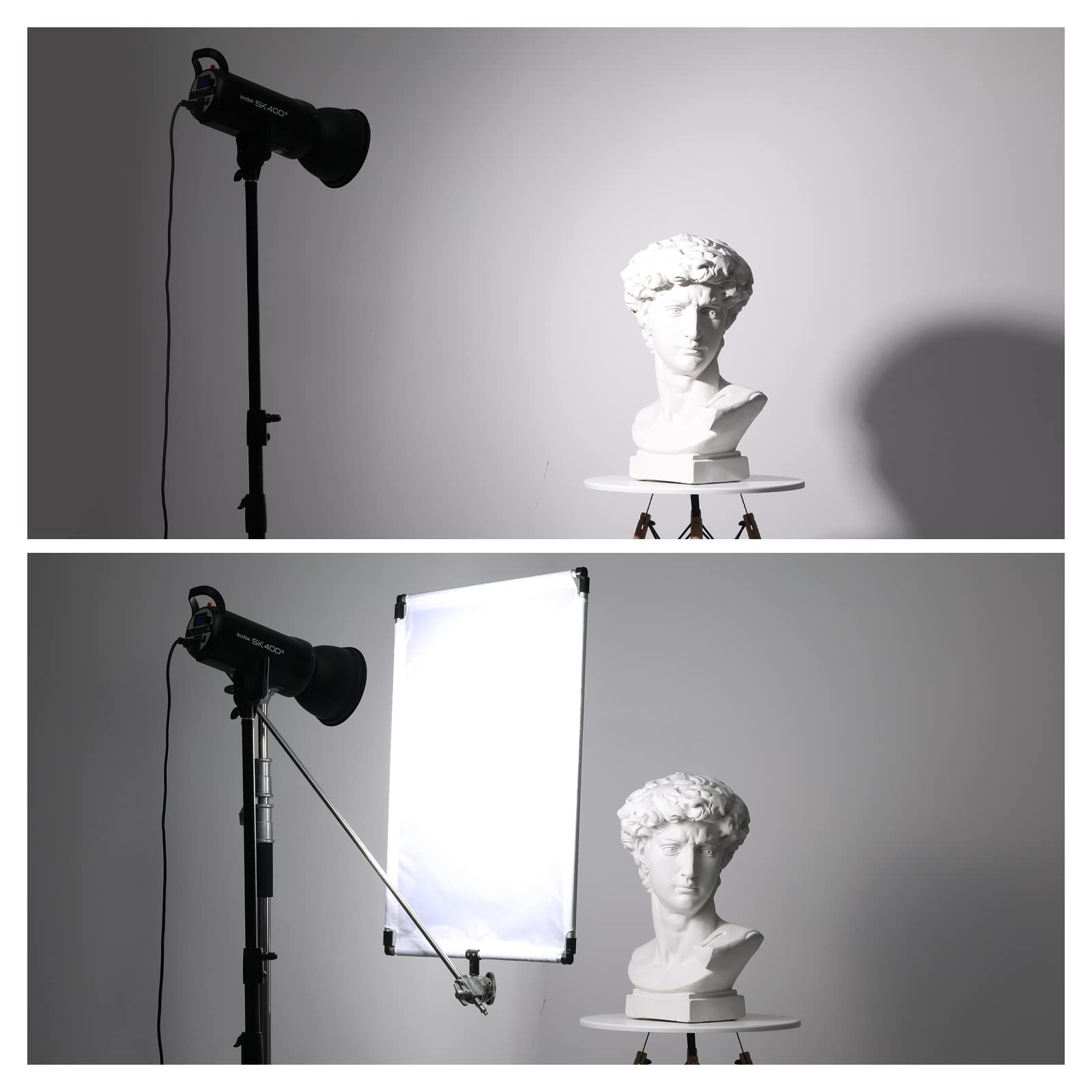 soonpho 60 x 90 cm - Réflecteur de lumière 5 en 1 - Portable et pliable - Avec poche - Translucide, argent, or, blanc et noir (60 x 90 cm)
