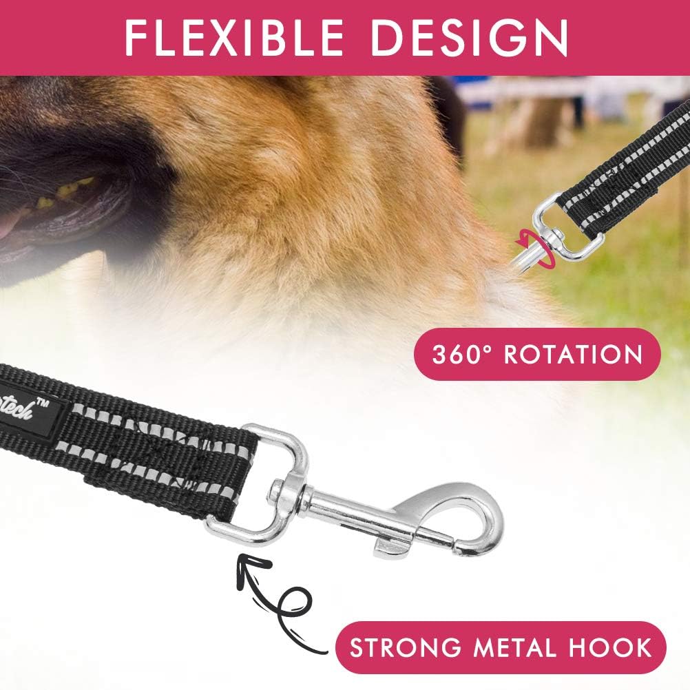 PUPTECK Reflective Short Dog Leash - 3 Packs 2.5ft/ 1.5ft/ 1ft Nylon Dog Leash with Strong Clip, and Soft Padded Handle, Durable Training Leash for Small Medium Large Dogs Cats Walking Outside