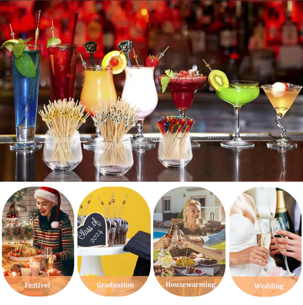 500 palillos de dientes de cóctel para aperitivos, pinchos de frutas para aperitivos, palillos de dientes de fiesta para aperitivos, palillos de embutidos, palillos de cóctel para aperitivos, palillos