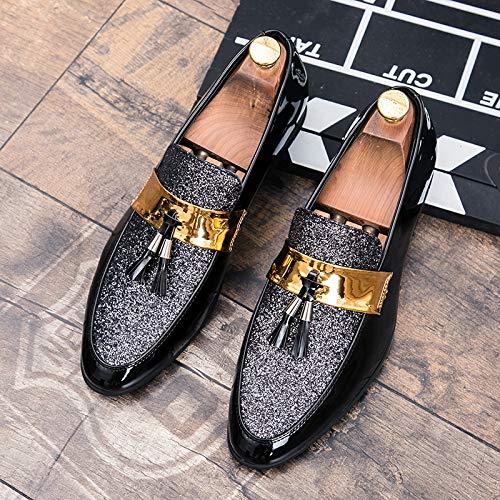 Mens Leather Shoes for Wedding Men's Dress Shoes Party Slip on Loafer Driving Shoes Slip-on Loafer Birtish Formal Business Casual Shoes Smoking Slipper2