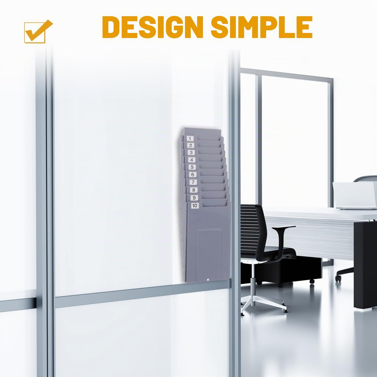 TEHAUX Support Mural Porte-Cartes De Présence Extensible 10 Emplacements 13.8X3.9X1.2 Pouces Organisateur Polyvalent Pour Bureau Entrepôts Classes Cuisines