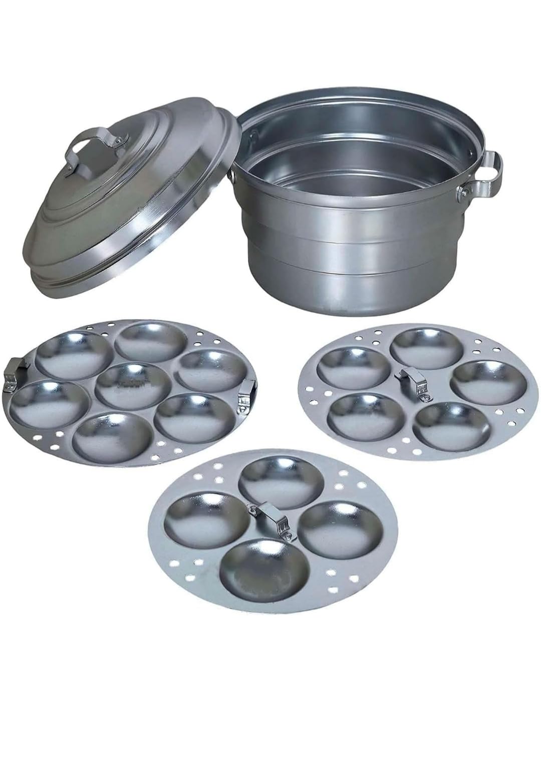 Aluminum idly Steamer/Cooker/Maker/satti, Gas Base 14 Idli Pot, Export Quality