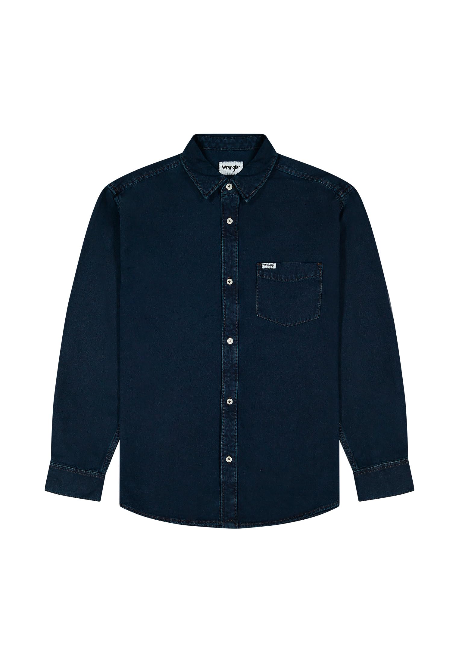 Wrangler Men's 1 Pkt Shirt, Blue Oxide, L