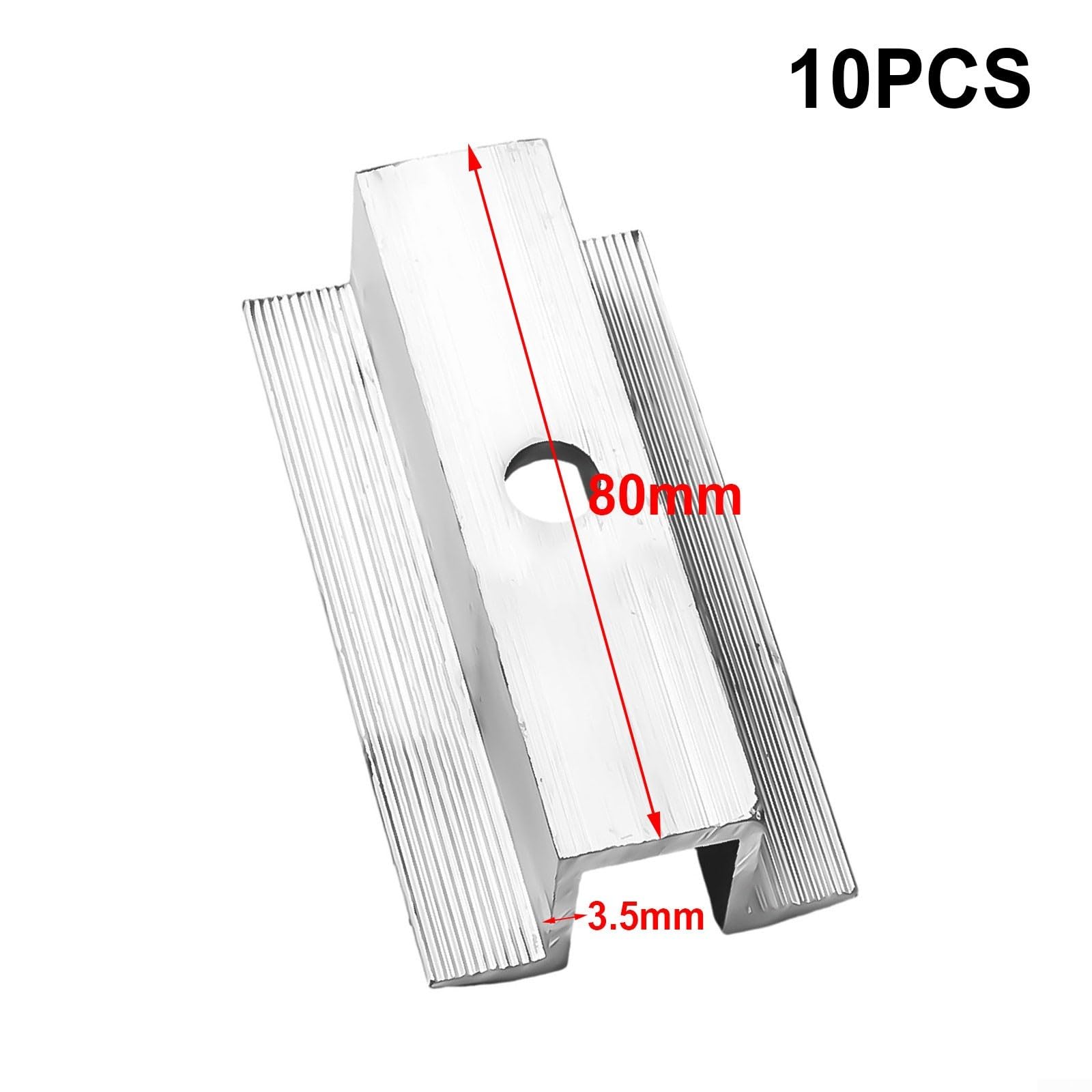 Set mit 10 Mittelklemmen aus Aluminiumlegierung, einfache und sichere Montage (80 mm)