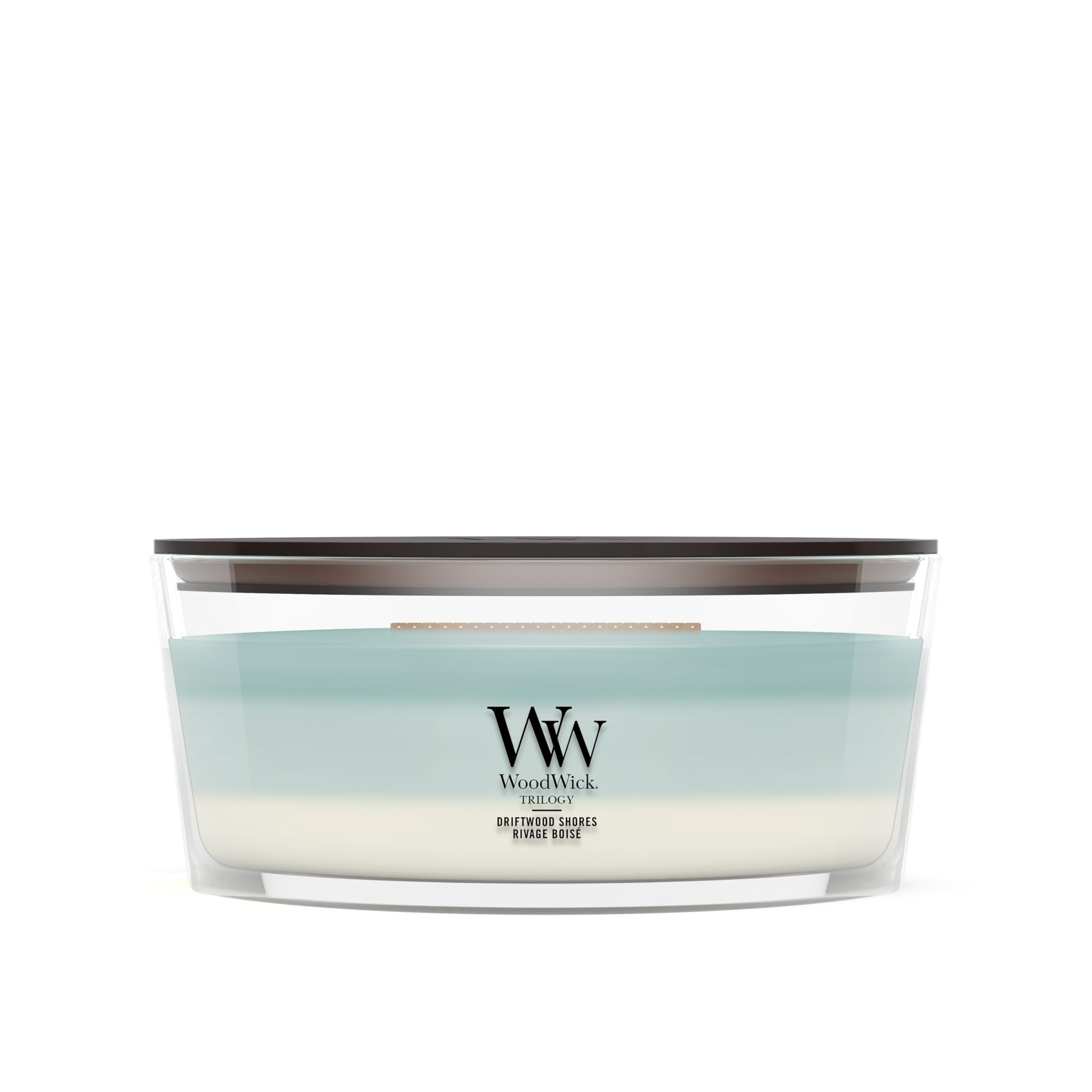 WoodWick Bougie parfumée | Bougie Ellipse | Rivage boisé | Cadeaux parfaits pour femmes